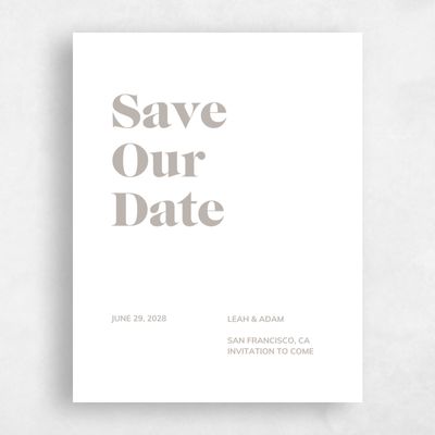 Grey Fall Wedding Save the Date - Everett Type Letterpress