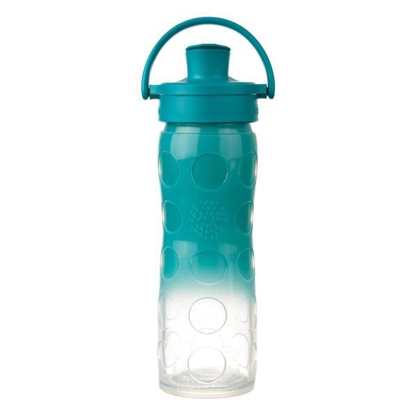 16 oz Glass Water Bottle with Active Flip Cap and Silicone Sleeve, Ultramarine Ombre