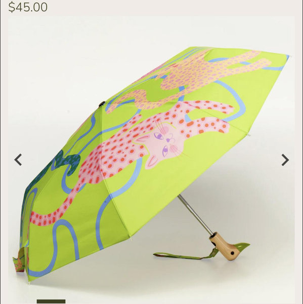 Lime Arty Cats Duck Umbrella