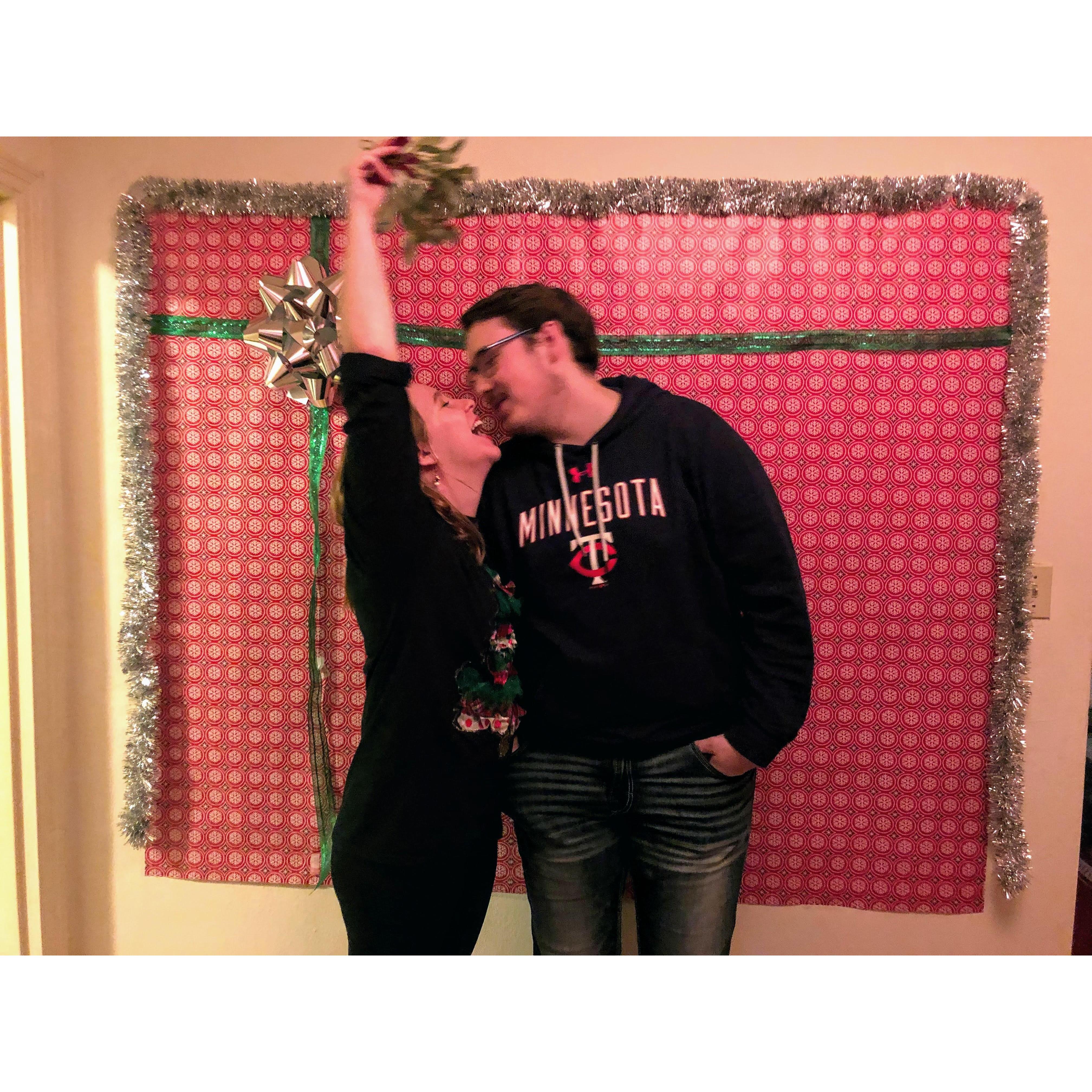 December 2018 -- Kelsey held a holiday party at her first apartment as Tommy was finishing his undergraduate degree at St. Thomas University.