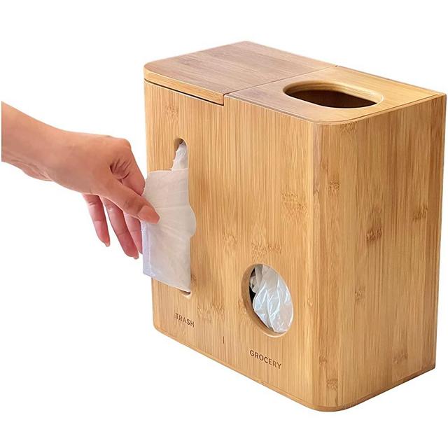 Ayos Grocery Bag Holder & Trash Bag Dispenser - 2 in 1 - Plastic Bag Holders for Grocery Bags and Garbage Bags - Under Sink Organizers and Storage/Wall Mounted/Pantry - Fits 13 Gallon Trash Bag