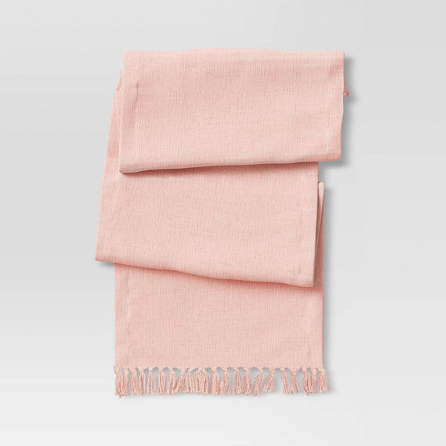72" x 14" Cotton Textured Table Runner Pink - Opalhouse™