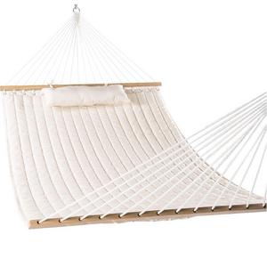 Lazy Daze Hammocks Double Quilted Fabric Swing with Pillow, 55'', Natural
