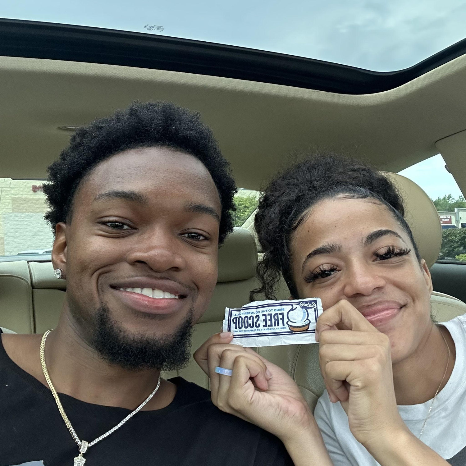Flashback to us going geocaching on one of our first dates.