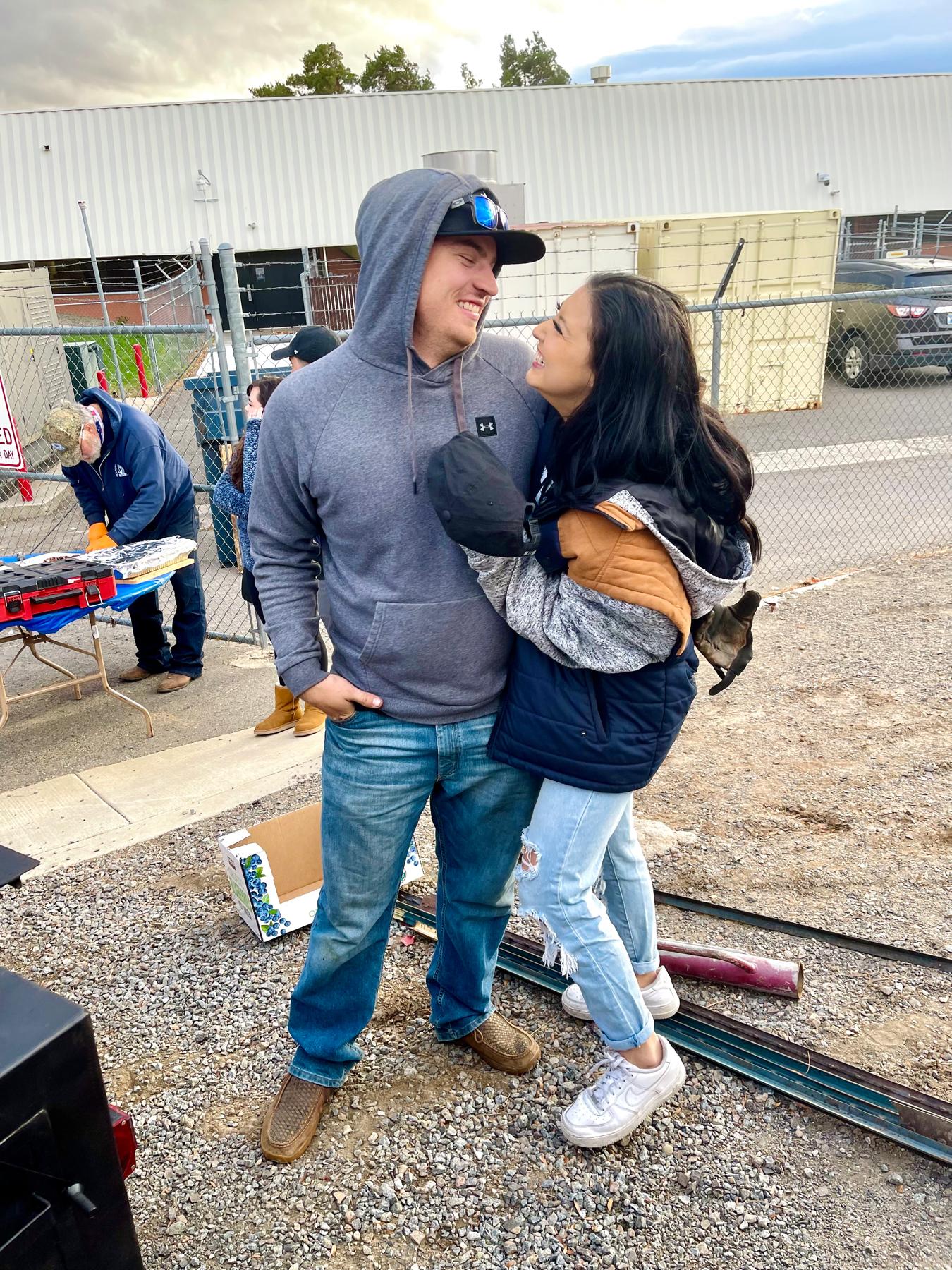 We start our relationship journey off with the first real picture we ever took together, at a tailgate outside of a Nevada game.
