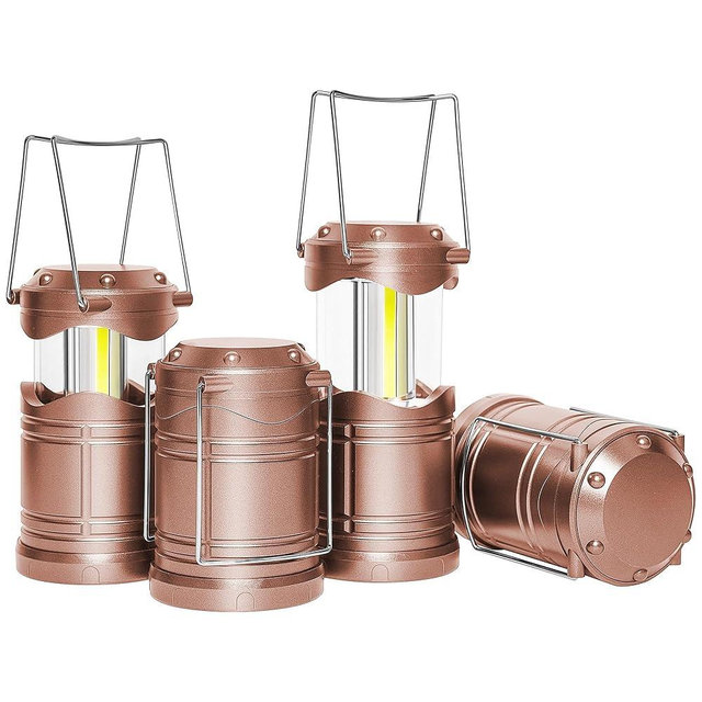 Lichamp LED Camping Lantern, 4 Pack Battery Powered Flashlight for Power Outages, Portable Collapsible Hanging Light Essential for Home, Outdoor, Emergency Lamp Survival Kit Gear for Hurricane,B4RG