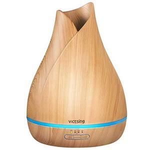 VicTsing 500ml Aromatherapy Essential Oil Diffuser, Ultrasonic Aroma Cool Mist Humidifier with Reduce Noise Design, 7 Colors LED Lights and Waterless Auto Shut-off for Home Office Bedroom -Wood Grain