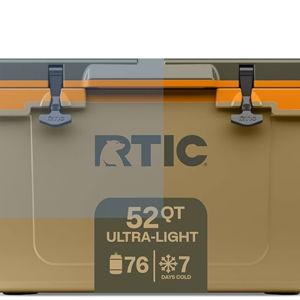 RTIC Ultra-Light 52 Quart Hard Cooler Insulated Portable Ice Chest Box for Beach, Drink, Beverage, Camping, Picnic, Fishing, Boat, Barbecue, 30% Lighter Than Rotomolded Coolers