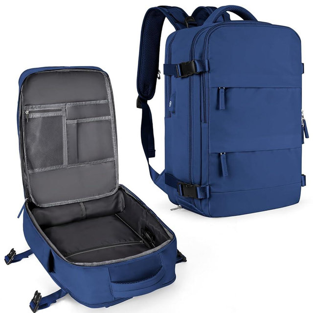 coowoz Large Travel Backpack for Women Men,Carry On Backpack,Hiking Backpack Outdoor Sports Rucksack Casual Daypack Travel Essentials Royal Blue