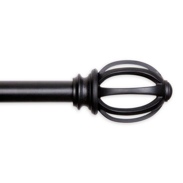 Fast Fit™ Bailey Easy Install 66-Inch to 120-Inch Adjustable Curtain Rod in Black