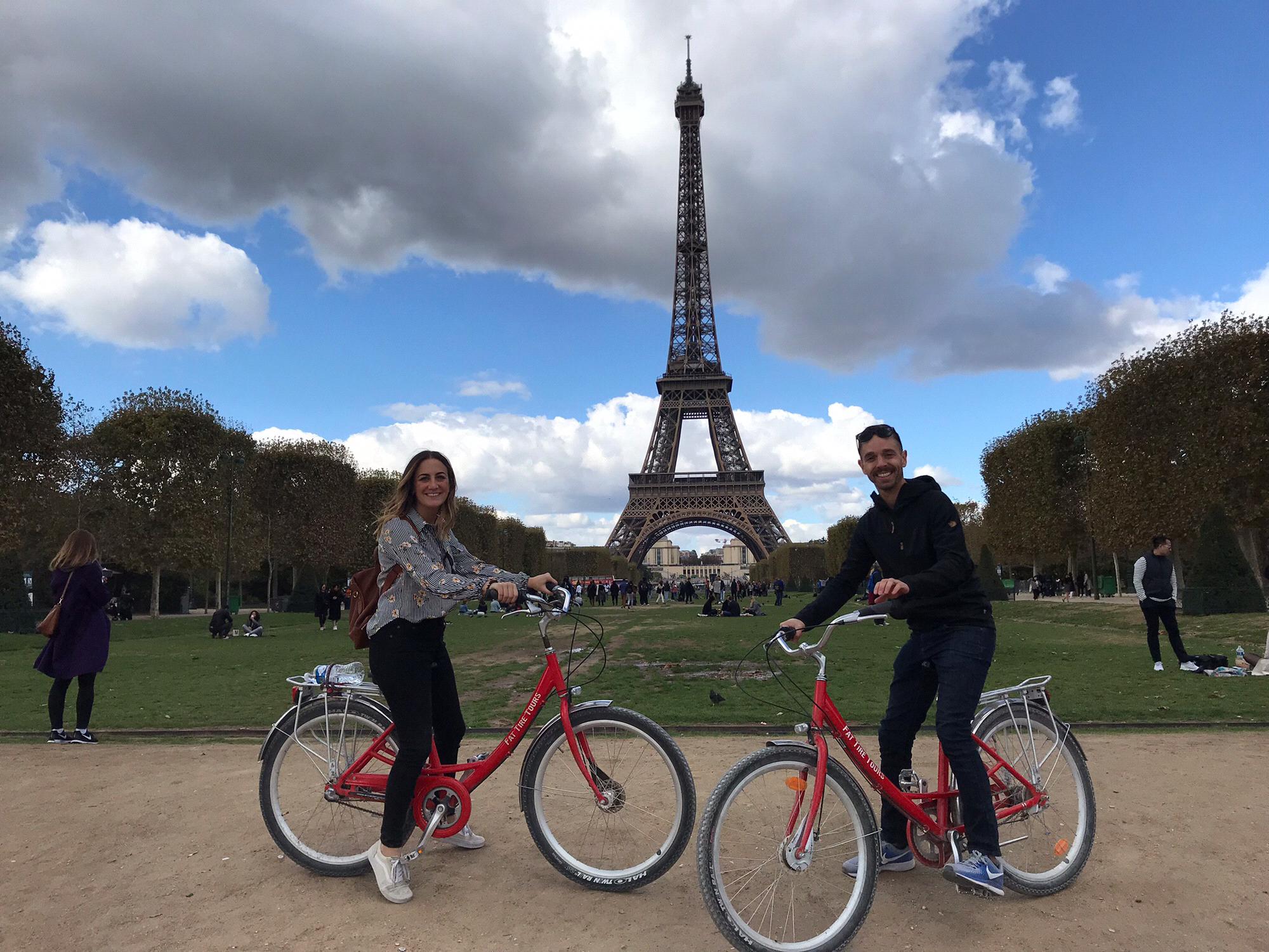 Riding bikes around Paris. October 2018.