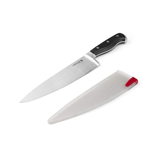 Sabatier Forged Stainless Steel Chef Knife with EdgeKeeper Self-Sharpening Sheath, 8-Inch