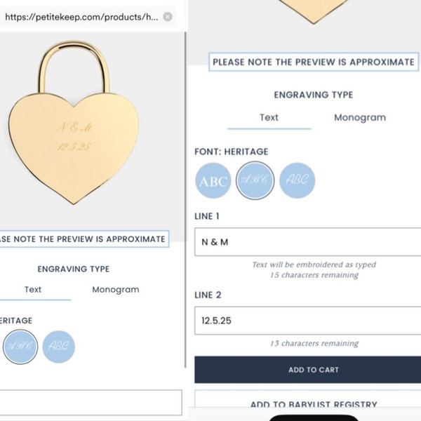Customized Heart Padlock