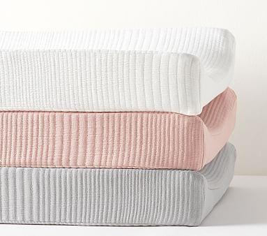 west elm x pbk Organic Matelasse Changing Pad Cover, Gray
