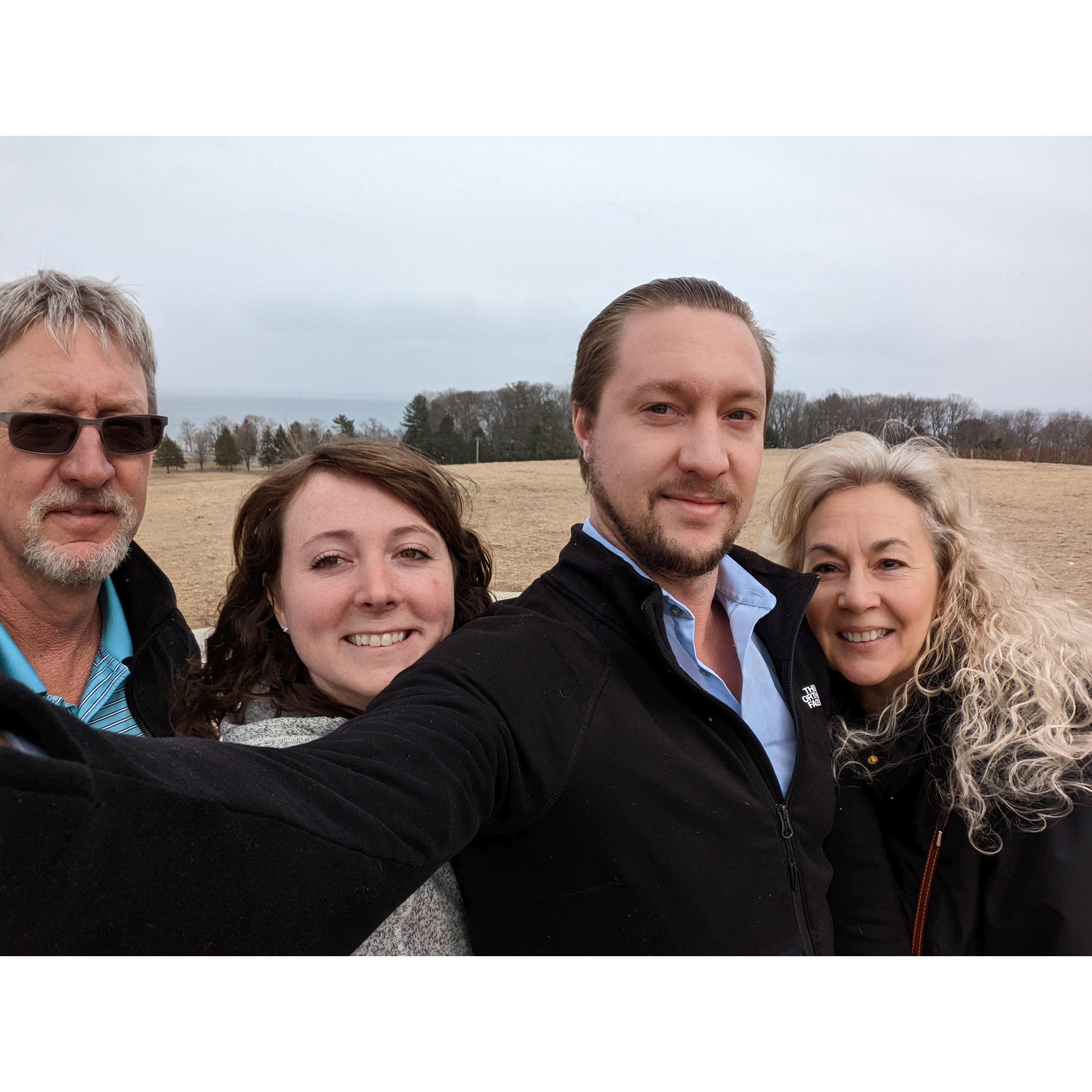 Stringer clan enjoying Wine on Old Mission Peninsula