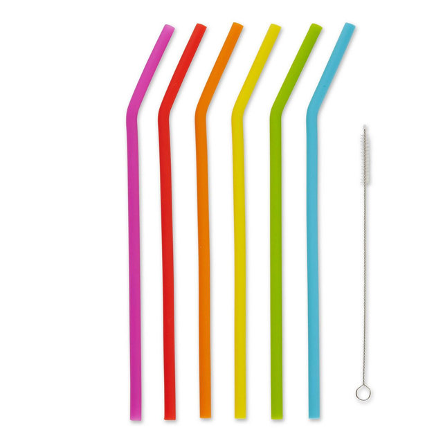 RSVP International Silicone 6 Piece 10" Straw Set