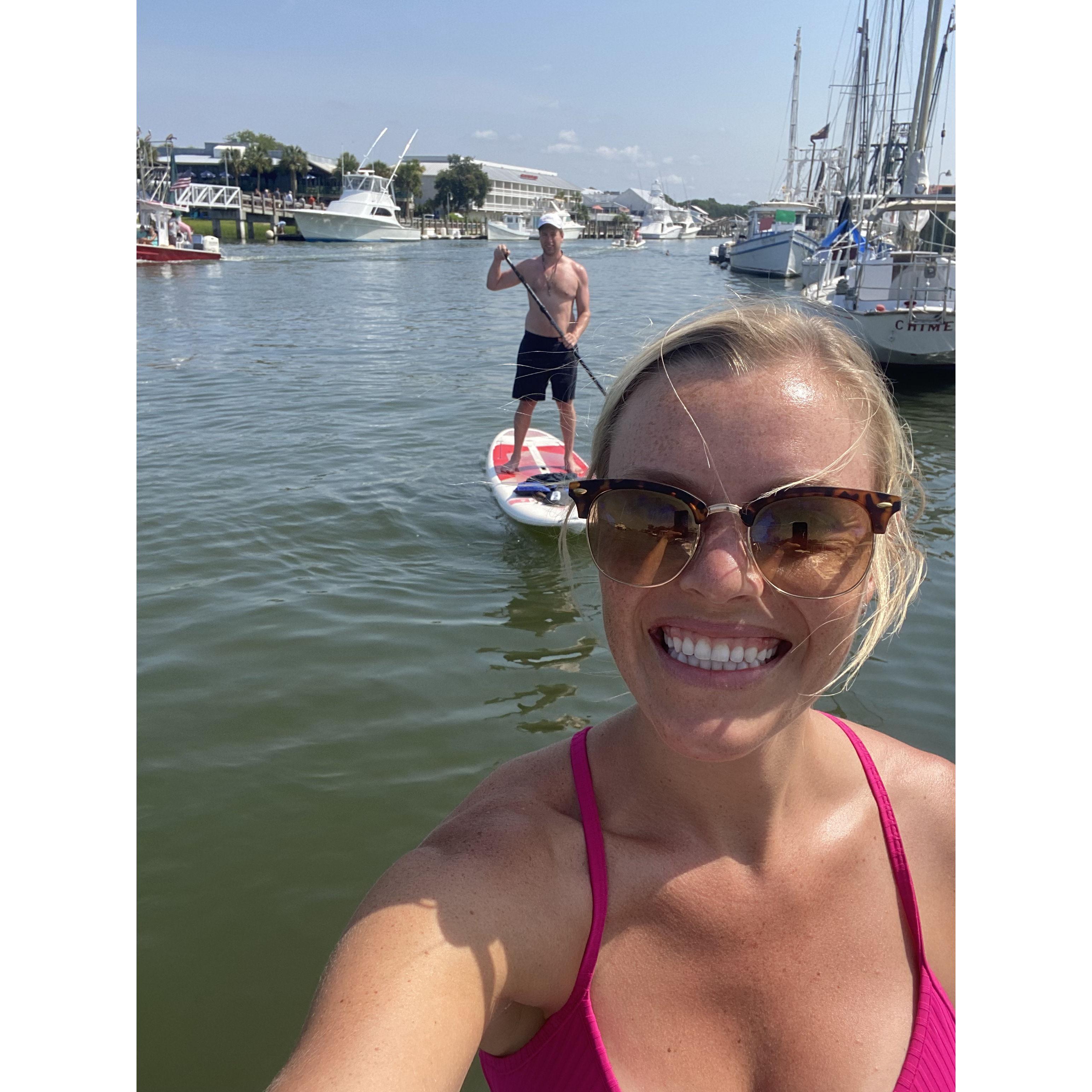 Paddle boarding on Shem Creek
