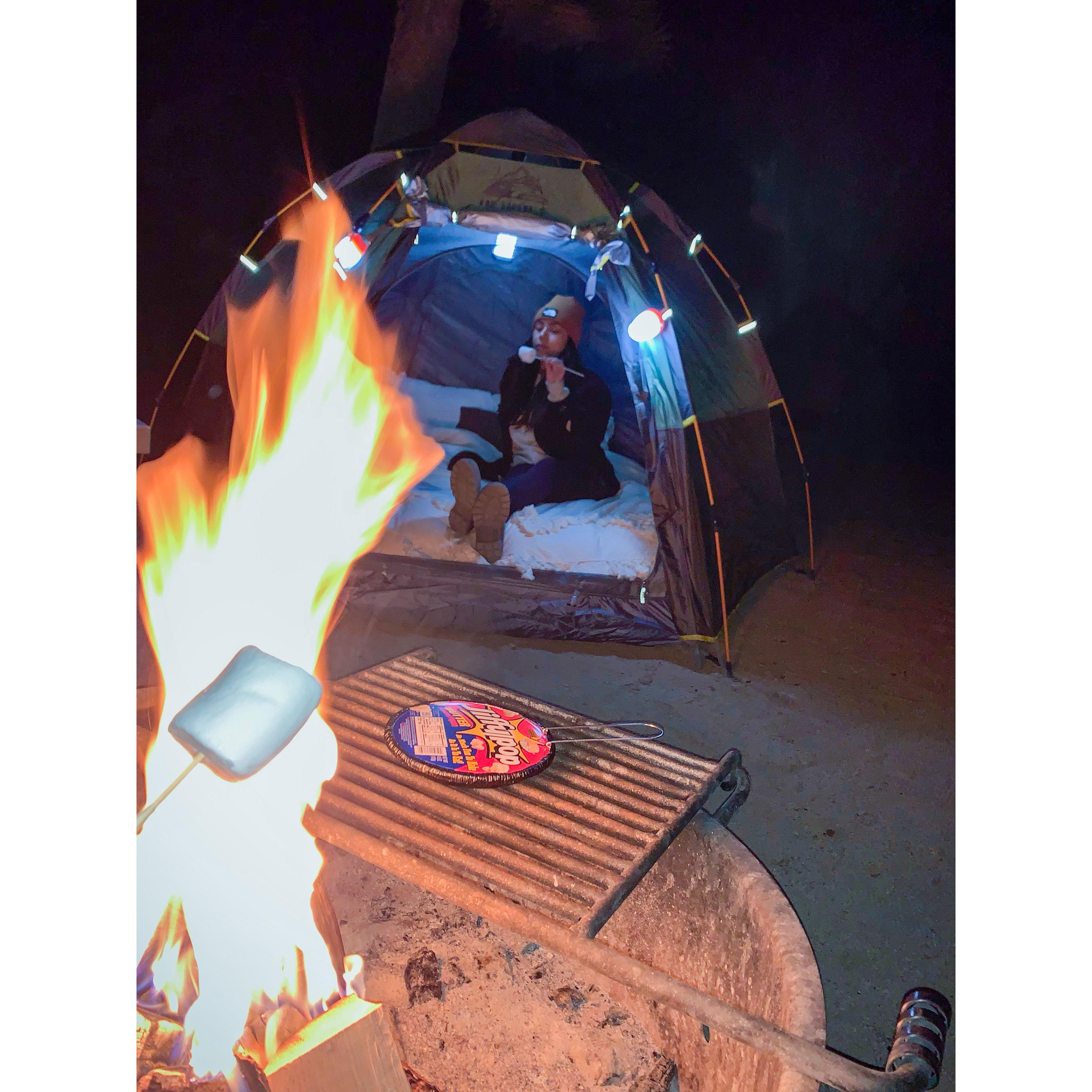 We love to go camping! This was Joshua Tree and was also our first ever camping trip