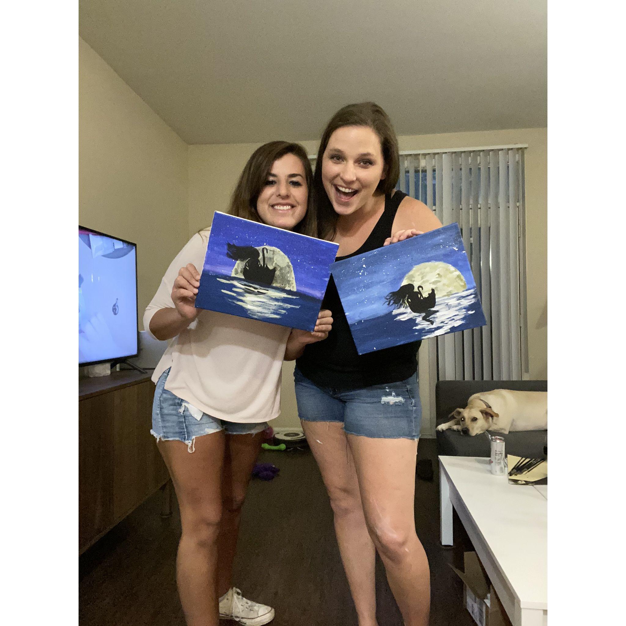 Painting with a Twist at home date night in quarantine- Summer 2020