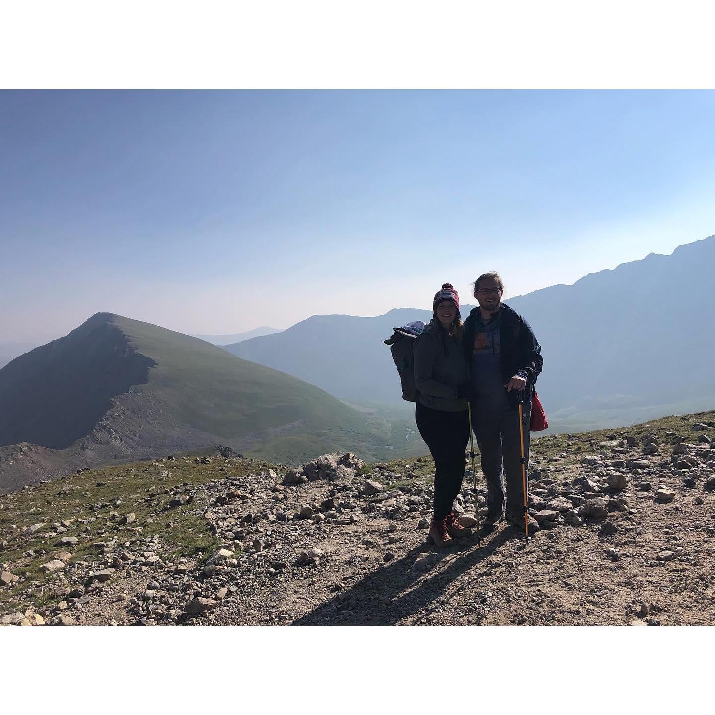 Our 14'er mountain hike, shortly before getting engaged!