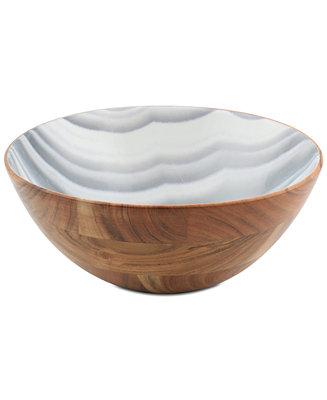 Wood & Enamel Large Bowl