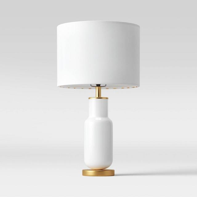 Large Assembled Tapered Glass Table Lamp (Includes LED Light Bulb)White - Project 62™