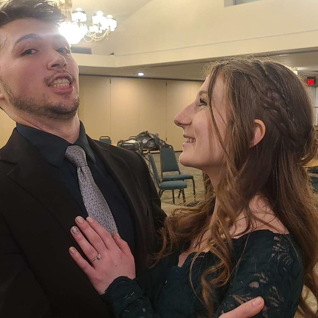 Being goofy at Christopher & skates wedding!