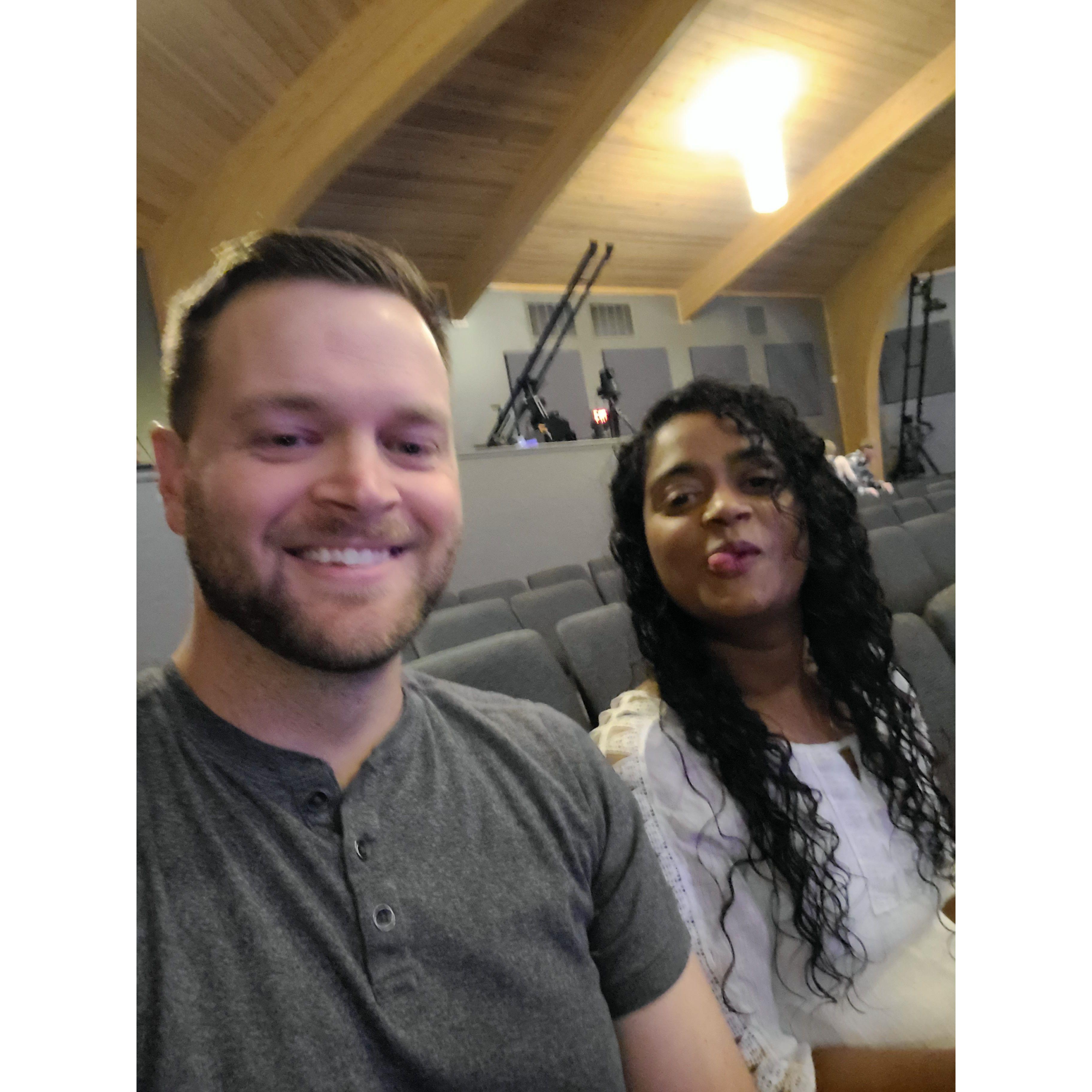 The first time she went with me to church.