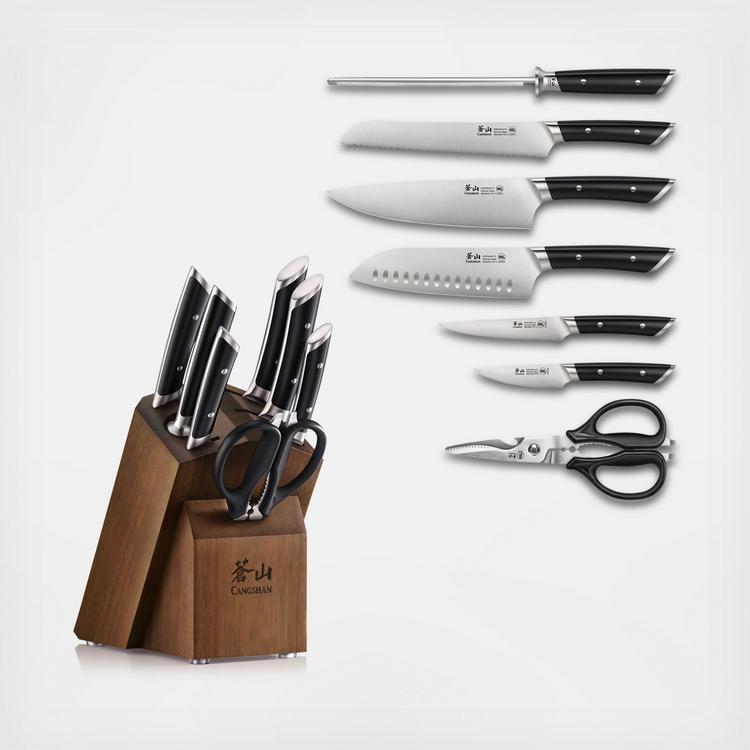 Cangshan Helena 8-Piece Knife Block Set, Black