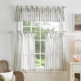 Laguna Stripe 3-Piece Valance & Tier Curtain Set