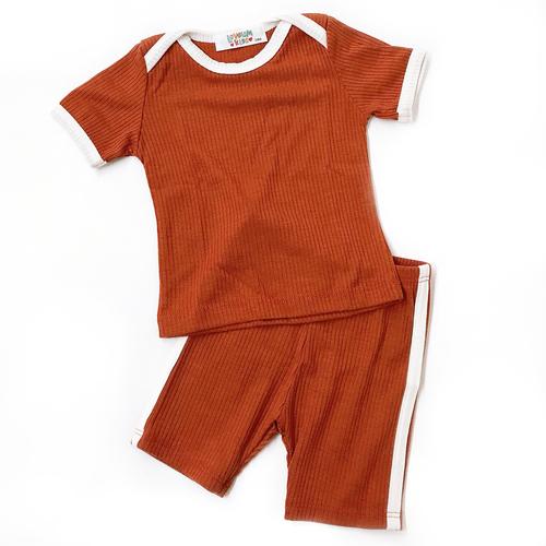 Ribbed 2-Piece Outfit, Rust