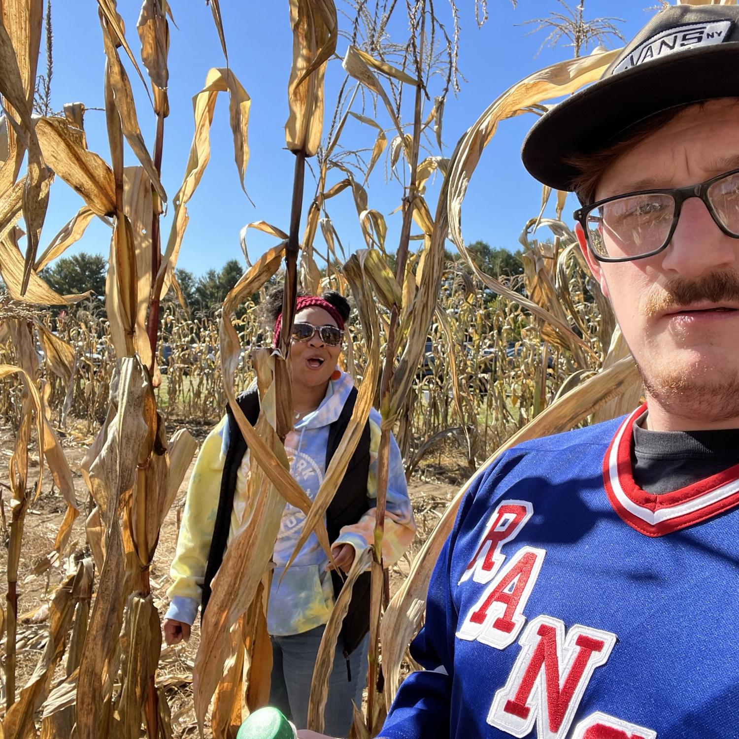 Pumpkin picking or hiding in corn fields 😆