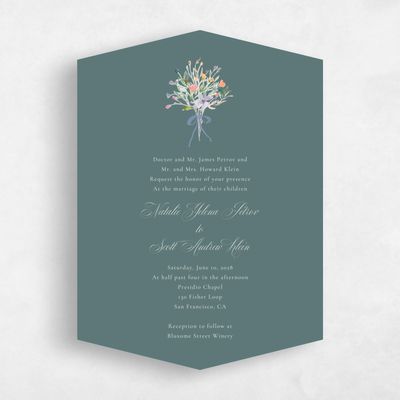 Blue Diamond Wedding Invitation - Pesco Portrait