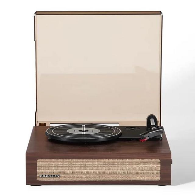 Crosley CR6042A-WA Scout 3-Speed Bluetooth Turntable with Built-in Speakers, Walnut