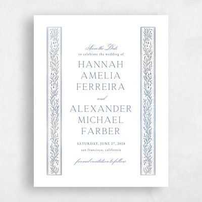 White Magnet Wedding Save the Date - Viridian Portrait