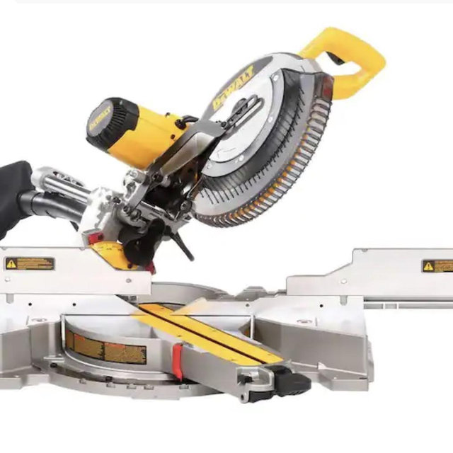 DEWALT 15 Amp Corded 12 in. Double Bevel Sliding Compound Miter Saw with XPS technology, Blade Wrench and Material Clamp DWS780