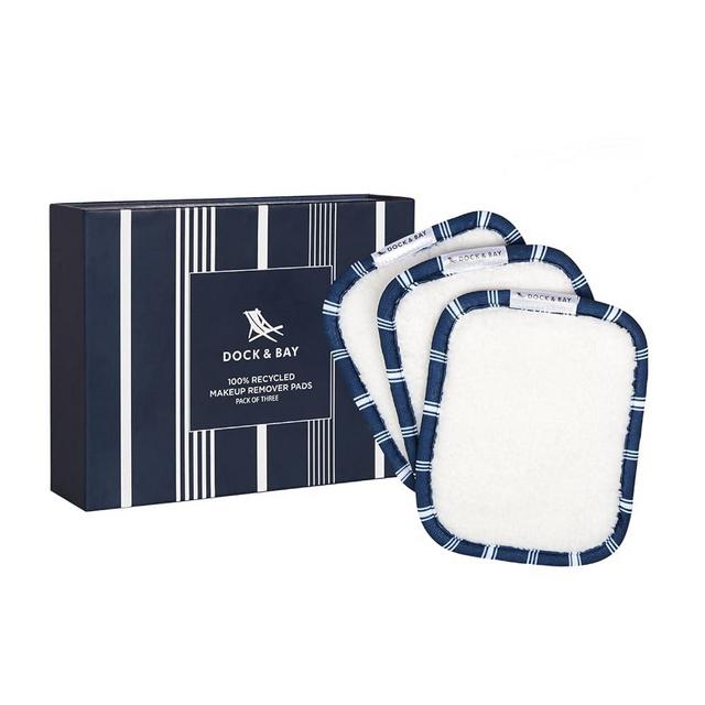 Dock & Bay Reusable Makeup Pads - Face & Skin Cleaner - Ultra Soft, Washable - 3 Pack with Included Wash Bag - (12x10cm) - Patchouli Navy