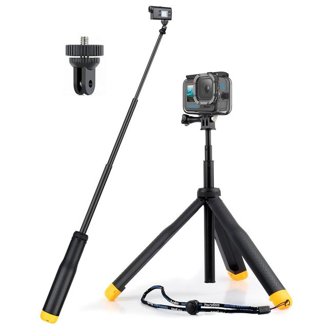 GEPULY Floating Hand Grip Underwater Waterproof Selfie Stick for GoPro Hero 13 12 11 10 9 8 7 6 5 4 3,Floating Tripod, Hand Grip,Selfie Stick Pole,Tripod Stand, Extended Monopod Go Pro Accessories