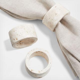 Travertine Napkin Ring, Set of 4