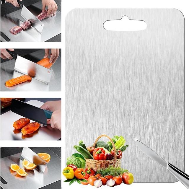 Titanium Cutting Board - 2025 New Upgrade 100% Pure Titanium Cutting Boards for Kitchen Double Sided Non Toxic Titanware Cutting Board,Hygiene Durable Dishwasher Safe Chopping Board (18"L x 12"W)
