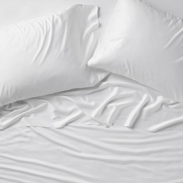 Queen 400 Thread Count Rayon from Bamboo Sheet Set White - Casaluna™