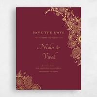 Red Wedding Save the Date - Sambac Portrait Foil