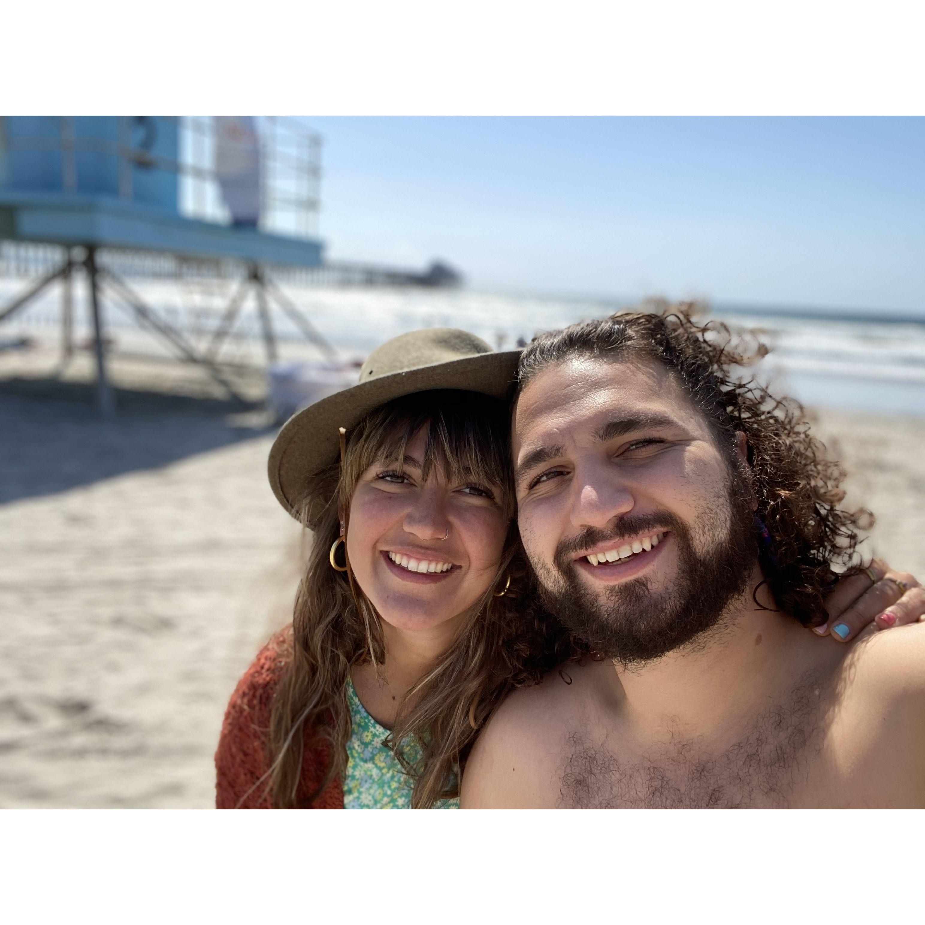 Us enjoying the beach