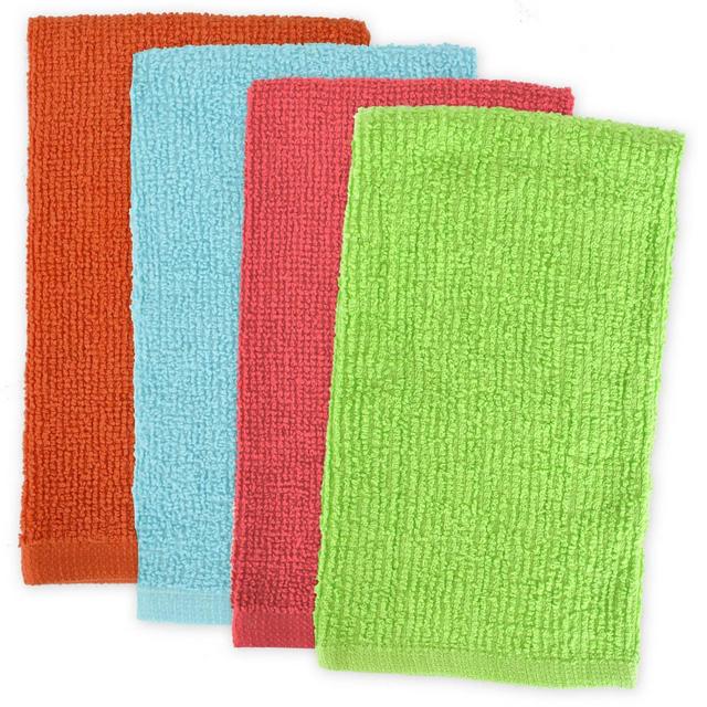 4pk Cotton Assorted Bright Barmop Dishtowels - Design Imports