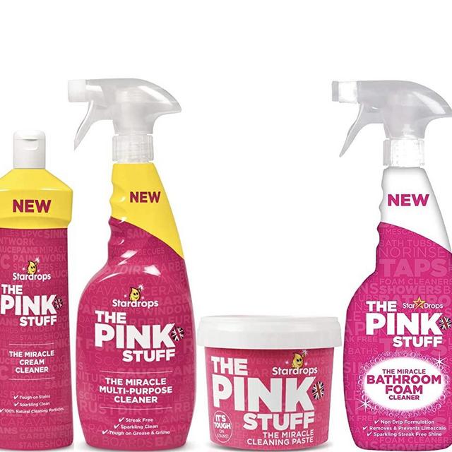 Stardrops - The Pink Stuff - Ultimate Bundle - The Miracle Cleaning Paste, Multi-Purpose Spray, Cream Cleaner, Bathroom Spray (1 Cleaning Paste, 1 Multi-Purpose Spray, 1 Cream Cleaner, 1 Bathroom)