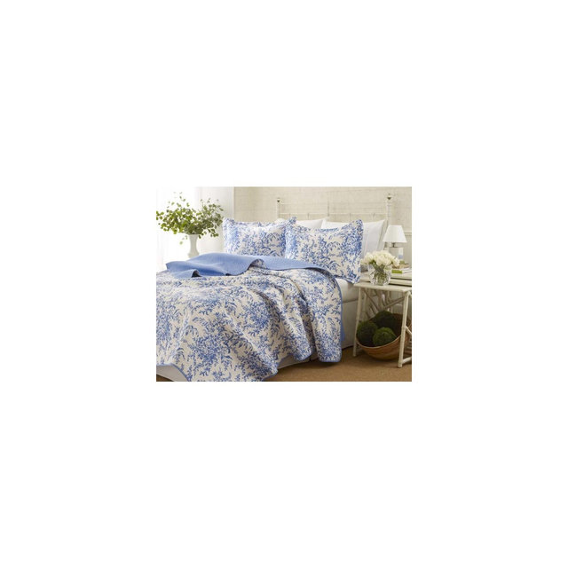 Bedford Quilt And Sham Set King Delft - Laura Ashley