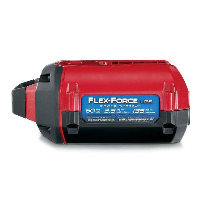 Toro Flex Force Power System 60 Volt Max 2.5 Ampere Hours Yard Tools Lithium Ion L135 Battery with 4 LED On Board Power Meter, Black/Red