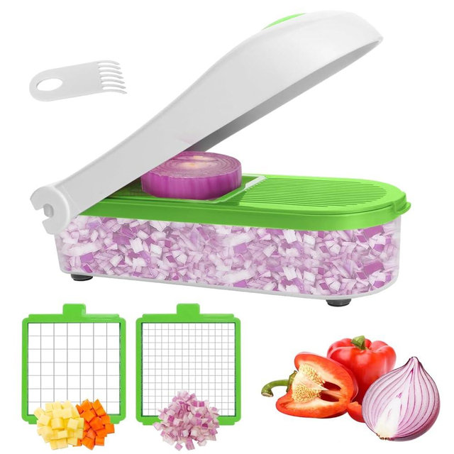 LHS Manual Food Processor Large Vegetable Chopper, 1004ML Pull String Chopper Garlic Mincer Onion Cutter for Veggies,Salad,Fruits, Nuts, BPA Free, WHITE