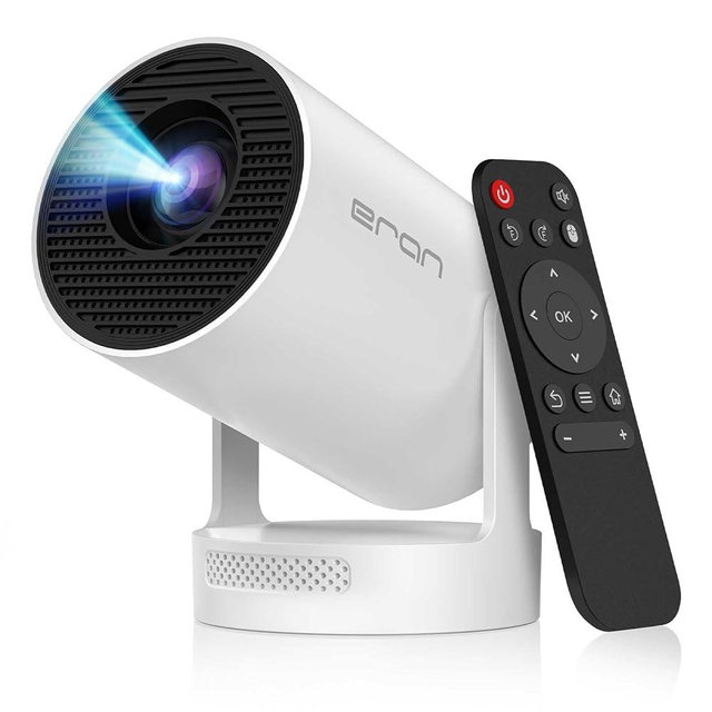【Electric Focus】Mini Portable Projector with 4K Support, Bluetooth 5.4 WIFI6, 5watt Sound Base Speaker, 260 ANSI, Android 11, 210° Rotation , Auto Keystone Correction Video Projector HY300 PLUS