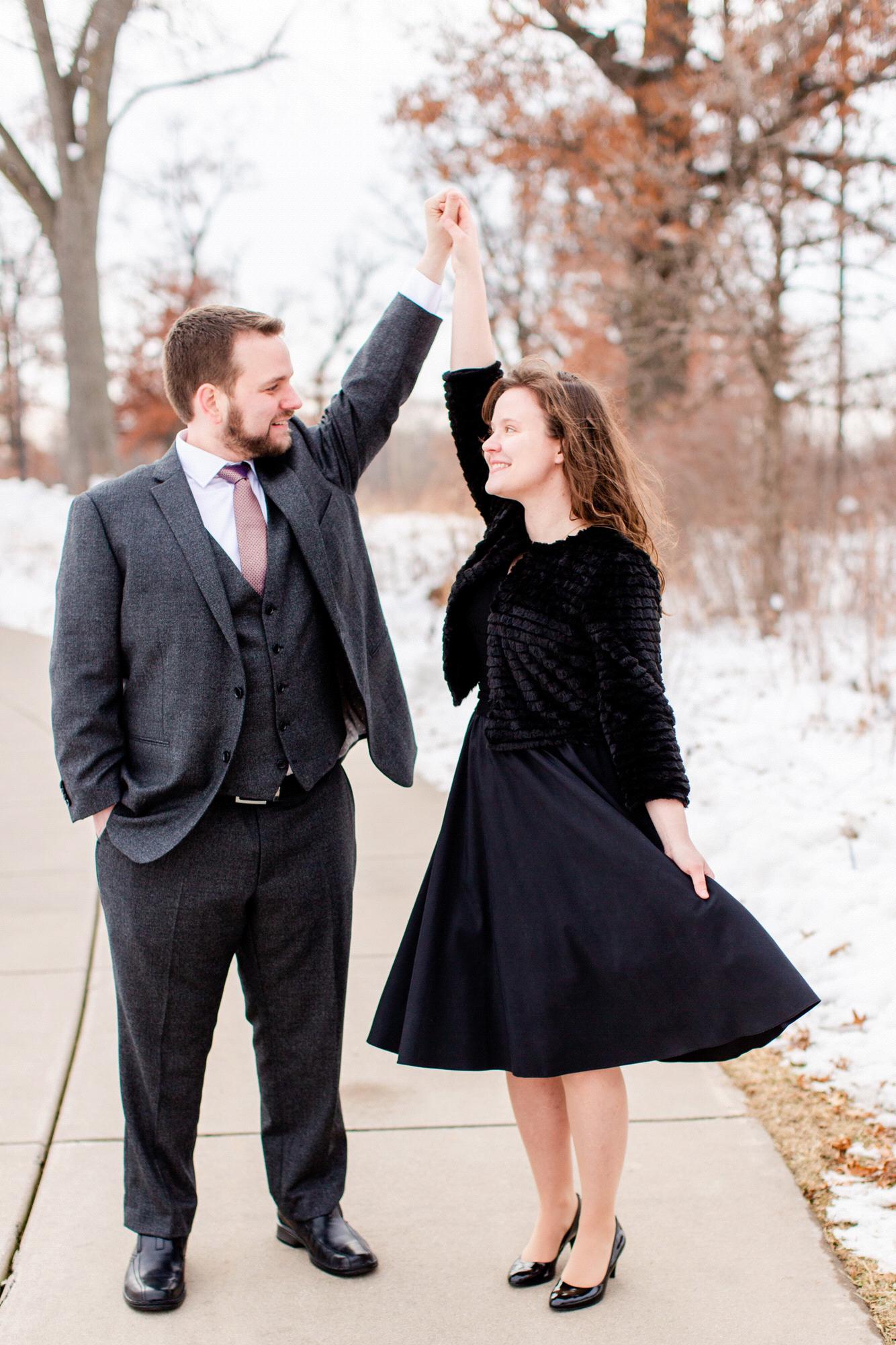 Engagement Photos at Silverwood Park in St. Anthony, MN - December 7, 2019 (photo credit: Katzie & Ben Photography)